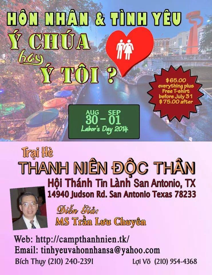 TX - San Antonio - Trại Hè Thanh Niên Độc Thân (2014/8/30-9/1)